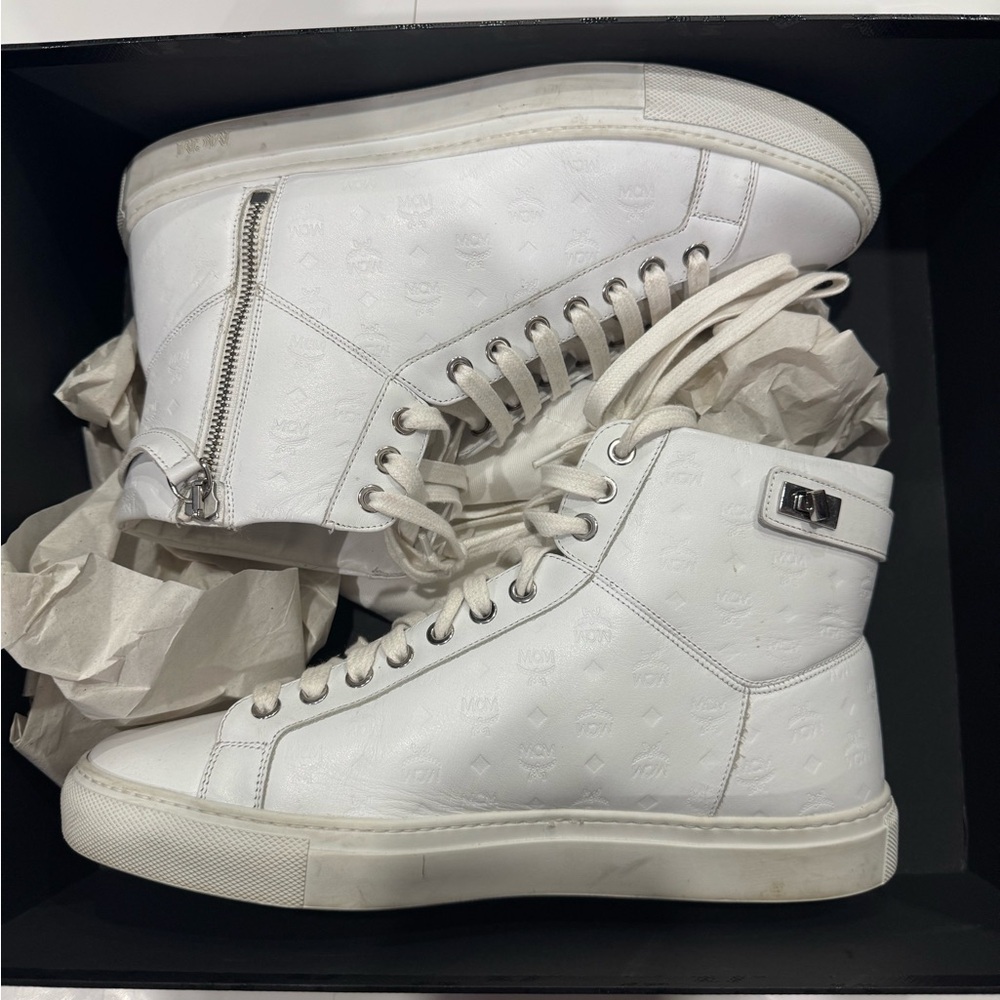 MCM Men’s White High-Top Sneakers